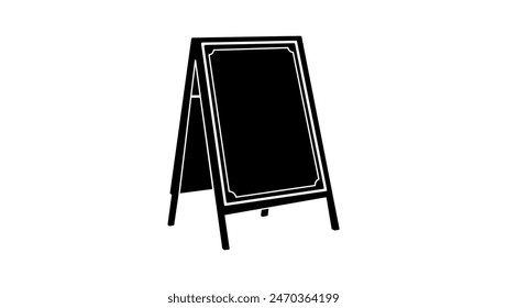 sandwich board, black isolated silhouette