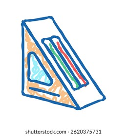 caixa de sanduíche ícone doodle esboço vetor. sinal caixa de sanduíche. símbolo isolado ilustração