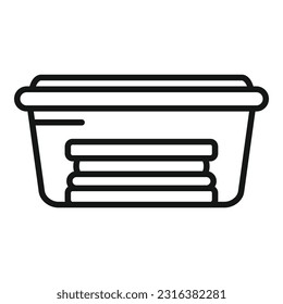 Sandwich box icon outline vector. School food. Kid snack