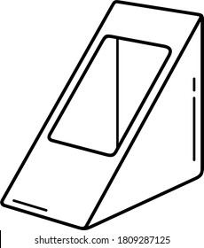 Sandwich box. Vector outline icon.