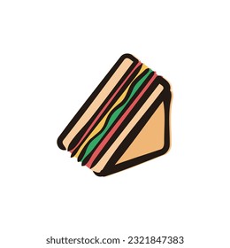 Sandwich - Bread and bakery icon (Hand-drawn line, colored version)