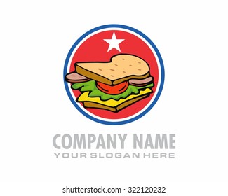 sandwich bread food culinary breakfast lunch vector image icon