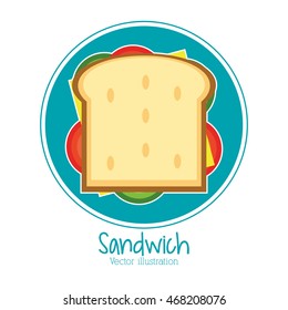 sandwich bread lunch snack icon. food and menu design. Colorfull and flat illustration