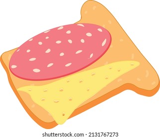 Sandwich bread with sausage and cheese