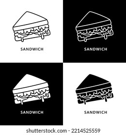 Sandwich Breakfast Logo. Food and Drink Illustration. Homemade meal Icon Symbol