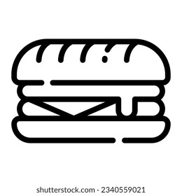 Sandwich Burger Simple Line Icon Symbol Logo