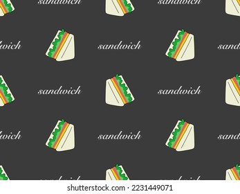 Caricatura de sándwich con un patrón impecable sobre fondo gris