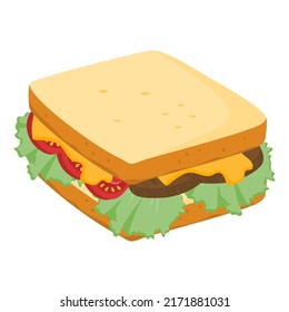 
Sandwich cartoon design with toasts