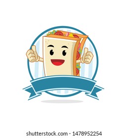 sandwich cartoon logo design template