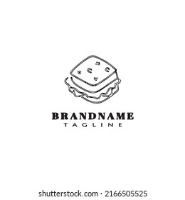 sandwich cartoon logo icon design template black modern isolated illustration