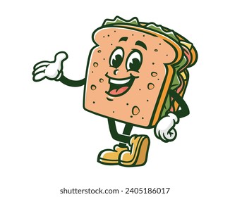 Sandwich cartoon mascot illustration character vector clip art