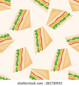 Sandwich , Cartoon Seamless Pattern Background