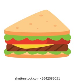 Sandwich cartoon vector icon flat illustration, sandwich clip art, sandwiches vector image
