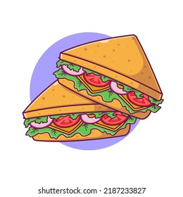 Sandwich cartoon vector icon illustration