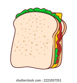 Sandwich cartoon vector. Sandwich illustration isolated.