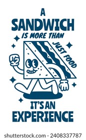 Sandwich character design for website, application, printing, document, poster, sticker design, etc.