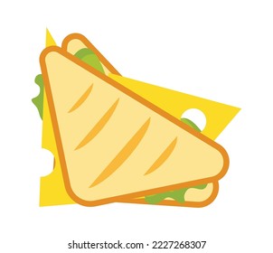 Sandwich with cheese flat icon Vending products