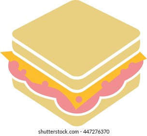 Sandwich with cheese and ham