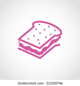 Sandwich with cheese Icon Isolated on White Background