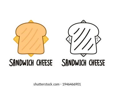 Diseño del logo del queso sandwich. Vector de pan. Logo del sandwich.