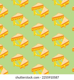 Sandwich cheese seamless patterns vector. Bread vector. wallpaper. background. Cheese stretch.