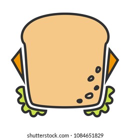 Sandwich with cheese simple icon