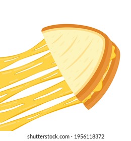 Sandwich cheese vector. Bread vector. wallpaper. background. Cheese stretch.