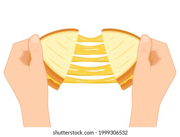 Vector de queso sándwich. Vector de pan. fondo de pantalla. de fondo. Extensión de queso.