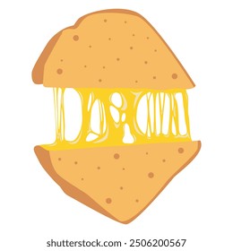 Sandwich cheese vector. Delicious toast vector.