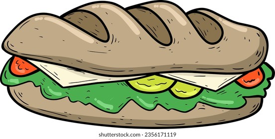 sándwich con queso y verduras