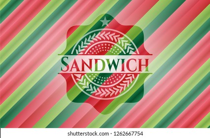 Sandwich christmas colors style badge.