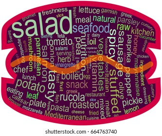 Sandwich with cloud of words