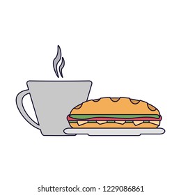 Sandwich and coffee cup