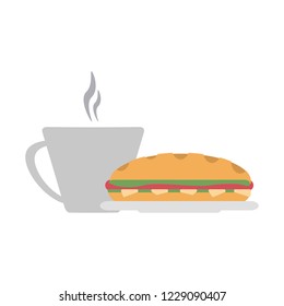 Sandwich and coffee cup