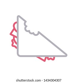 sandwich color line vector icon