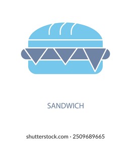 sandwich concept line icon. Simple element illustration. sandwich concept outline symbol design.