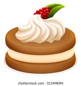 Sandwich cookie and cream illustration