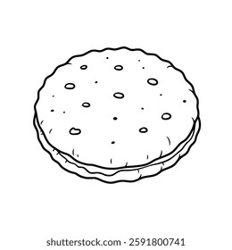 Sandwich Cookie Illustration – Hand-Drawn Biscuit Vector