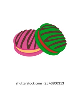 Sandwich Cookies, Sweets Vector Illustration Isolated