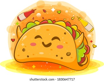 Sandwich cute kawaii cartoon of illustration