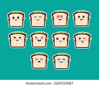 Diseño de iconos de vector de corte de sandwich