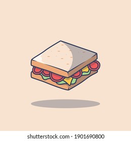 Sandwich delicious vector food illustration