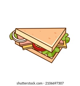 Sandwich delicious vector food illustration