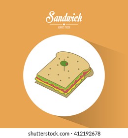 Sandwich design. fast food illustration. menu concept