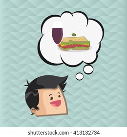 Sandwich design. healthy food concept. menu icon 