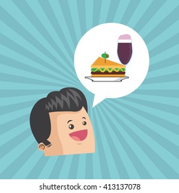 Sandwich design. healthy food concept. menu icon 