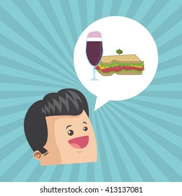 Sandwich design. healthy food concept. menu icon 