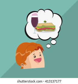 Sandwich design. healthy food concept. menu icon 
