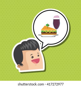 Sandwich design. healthy food concept. menu icon 