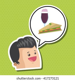 Sandwich design. healthy food concept. menu icon 